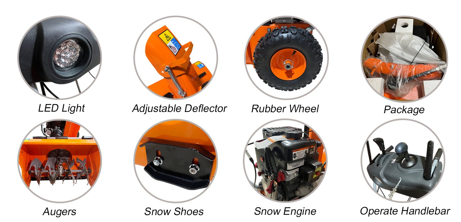 7.0HP snow engine 26 inch adjustable wheel drive snow thrower 5 Snow Thrower
